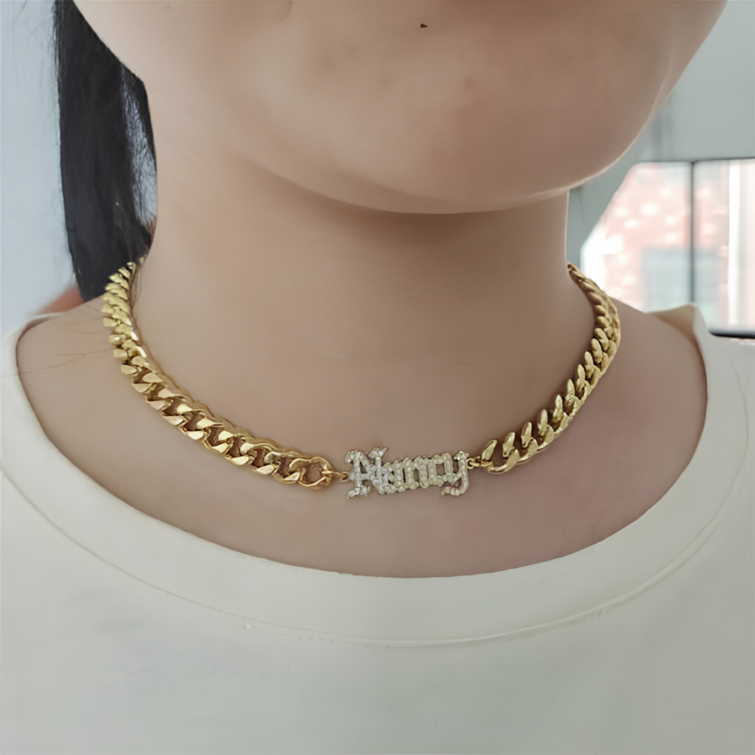 Custom Name Necklace Personalized Zirconia Choker