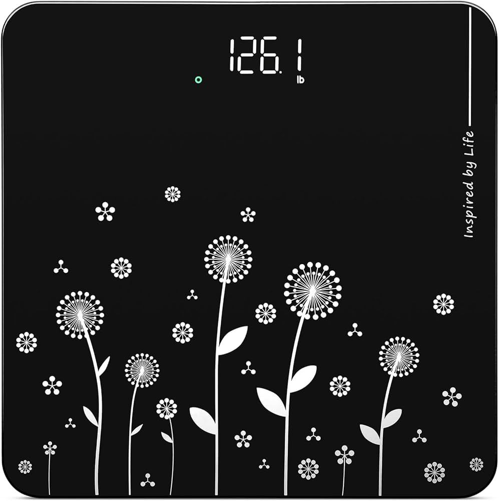 Vitafit Digital Bathroom Scale for Body Weight, High Precision in 0.1lb Assured by Weight Scale Professional Factory Since 2001, White LED and Step-On, 3*AAA Batteries Included, 400lb/182kg, Black