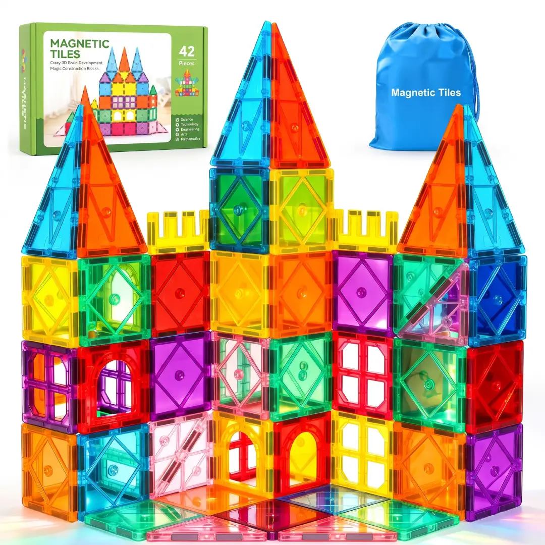 Magnetic Tiles for Kids – Educational STEM Building Blocks for Boys and Girls
