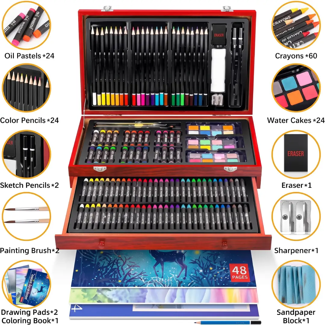 150-Piece Deluxe Art Set – Drawing, Painting & Coloring Kit image 6
