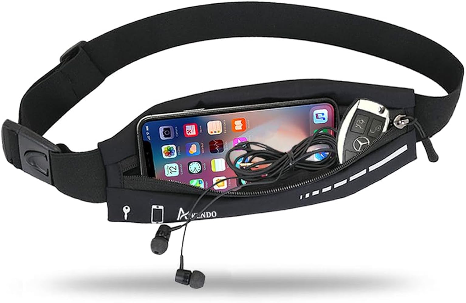 AIKENDO Slim Running Belt for Women Men,Runners Fanny Pack Phone Holder,Running Pouch Waist bag for Workout Jogging,Money Belt Running Gear Accessories