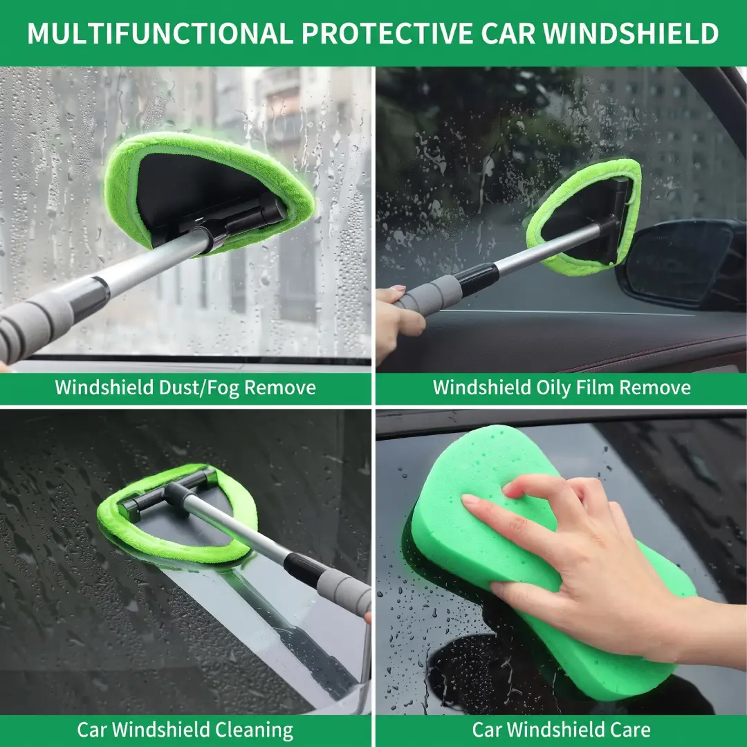 Car Windshield Cleaning Tool with Microfiber Pads image 5