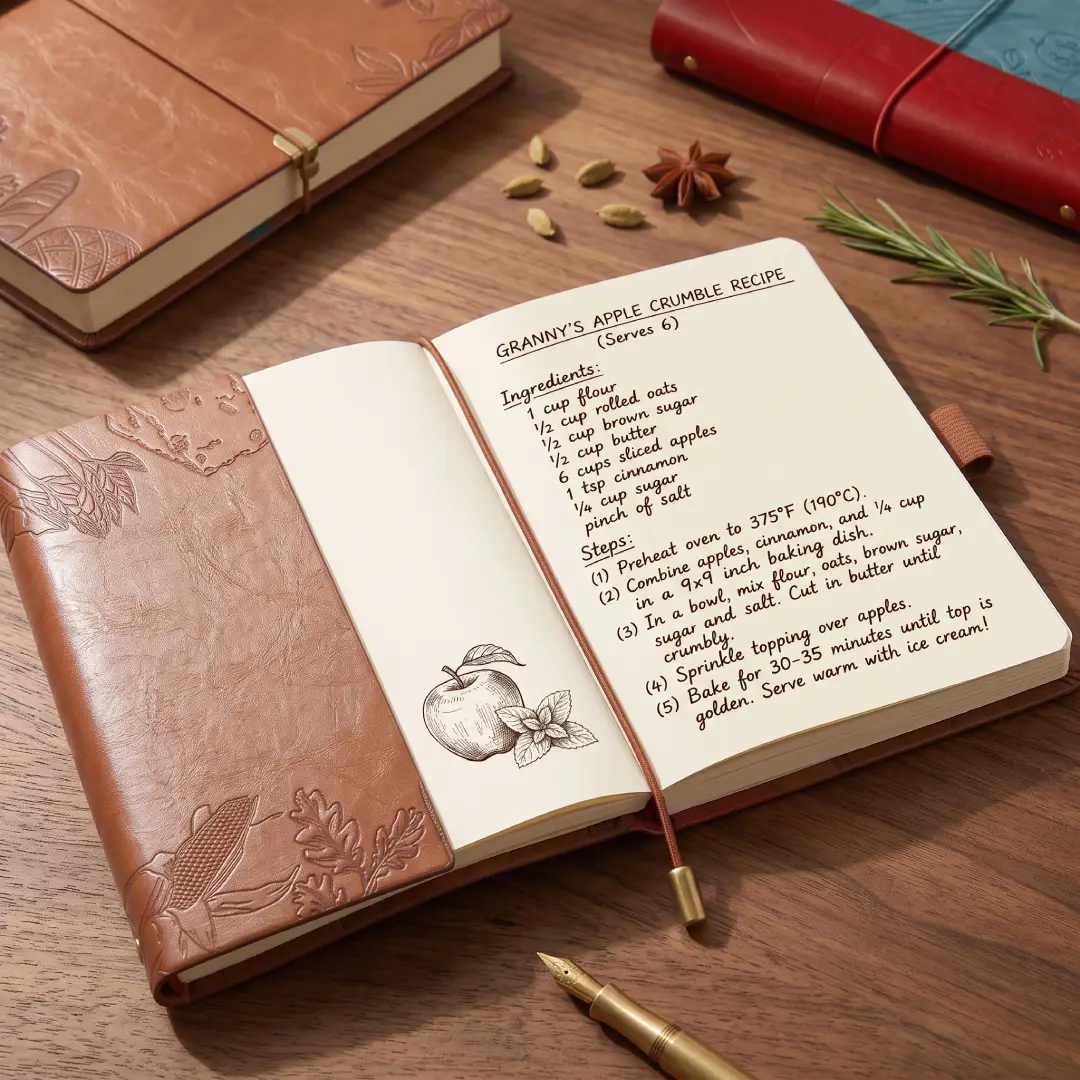 Leather Blank Recipe Book to Write Your Own Recipes image 6