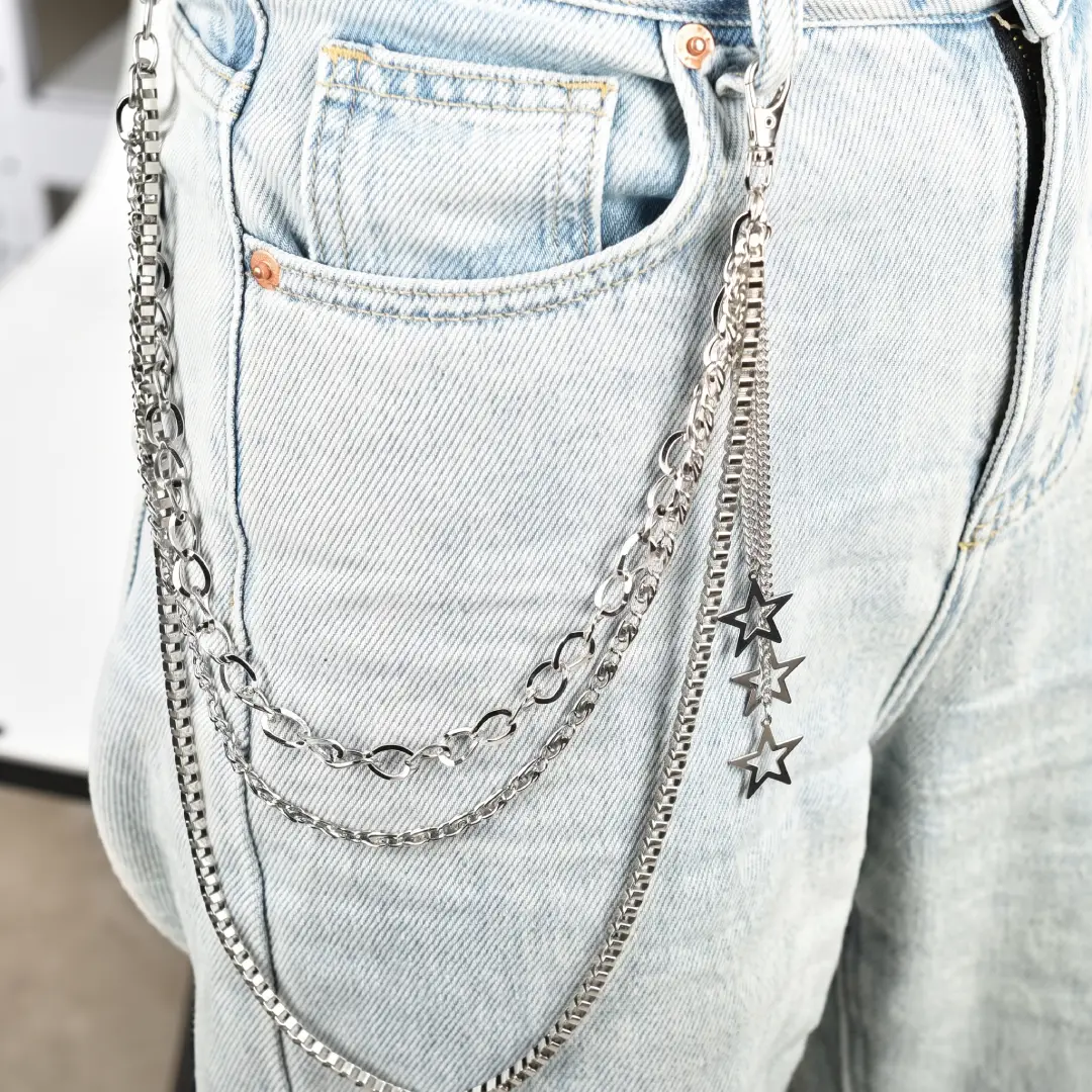 Y2K Jeans Chain Belt Double Layer Punk Waist Chain image 2