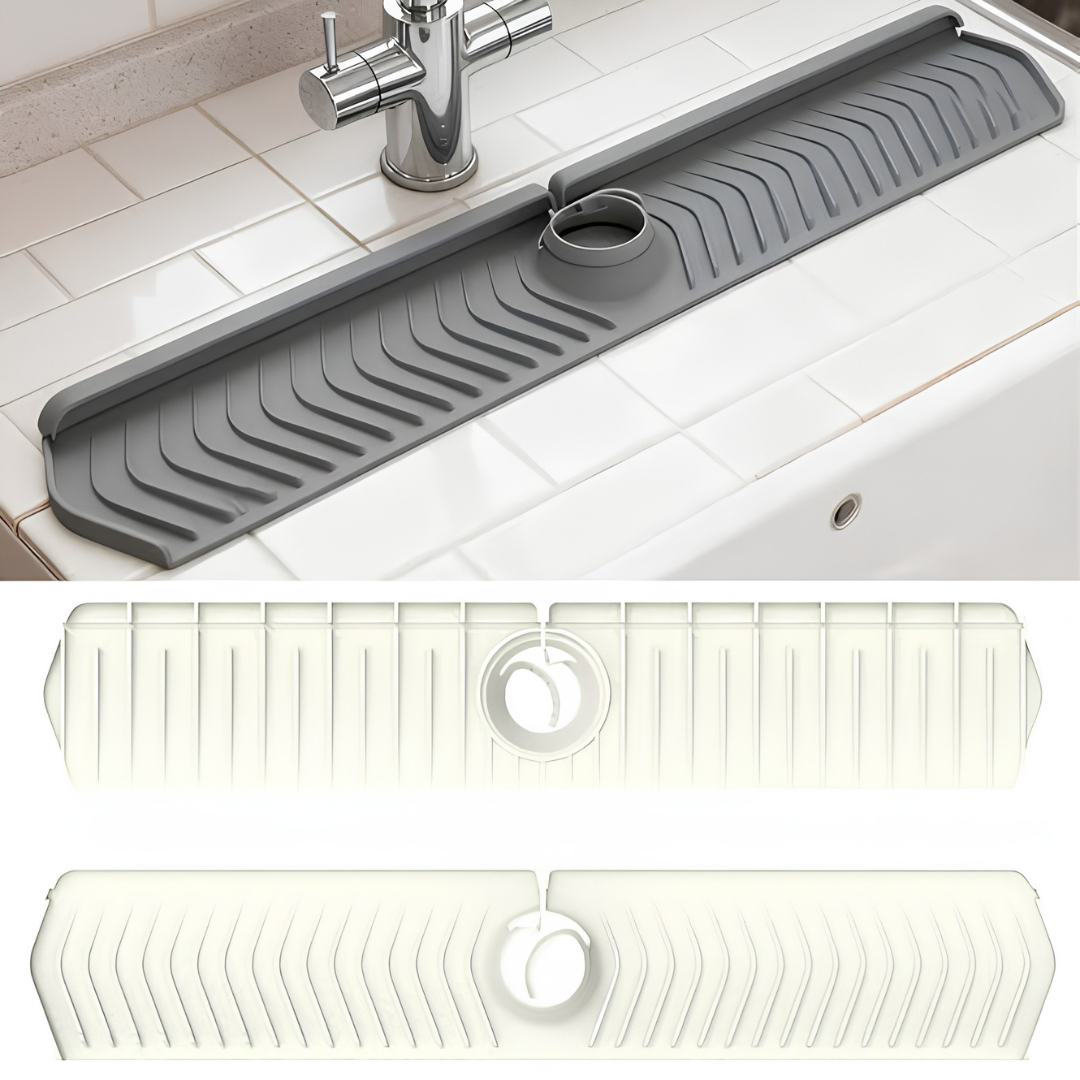 24 Inch Silicone Kitchen Faucet Mat Self Draining Splash Guard