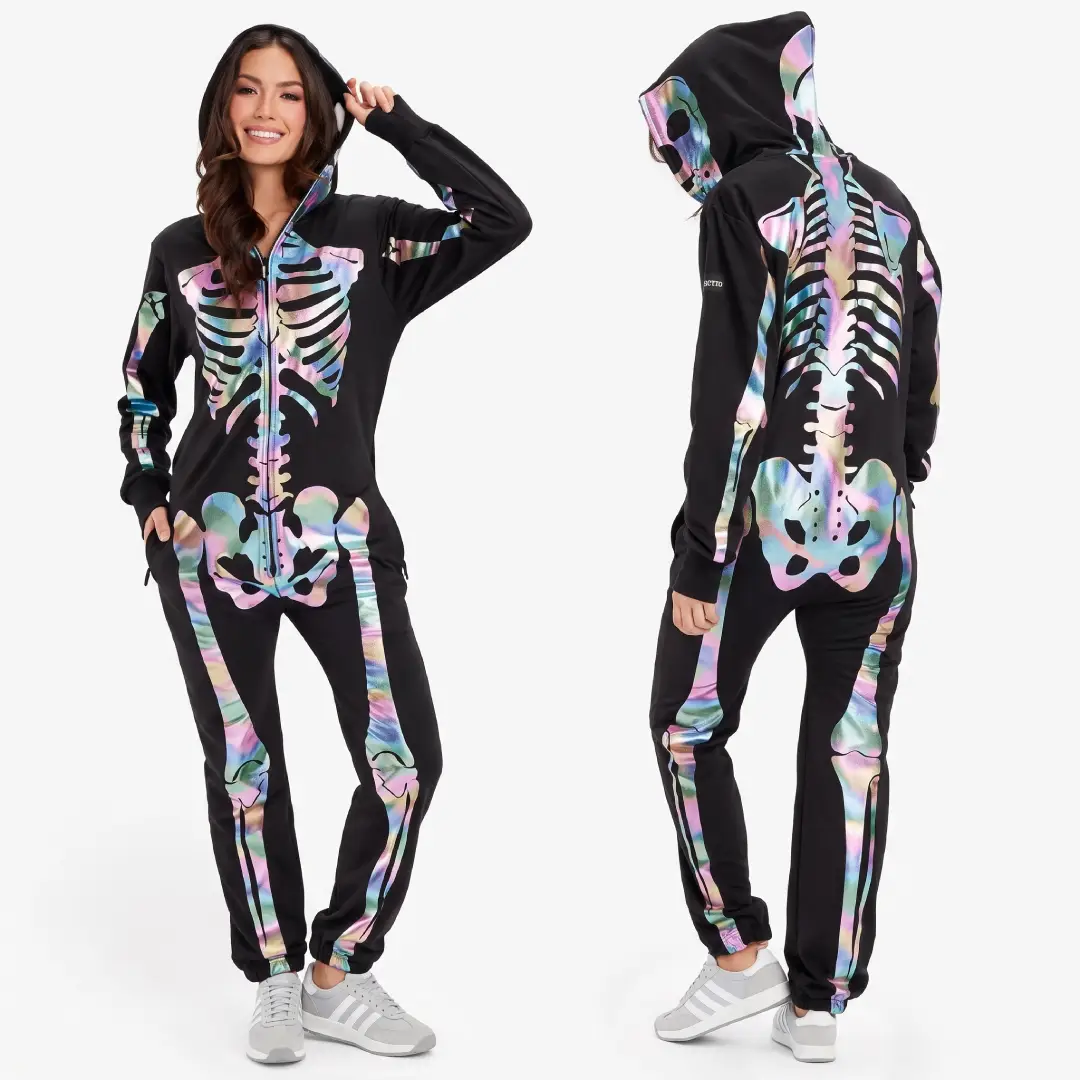 Women’s Skeleton Halloween Jumpsuit Costume – Spooky Party Outfit image 2