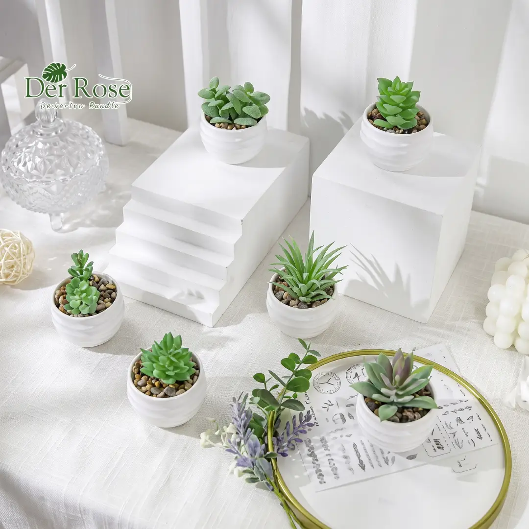 Der Rose Set of 6 Artificial Succulent Plants image 4