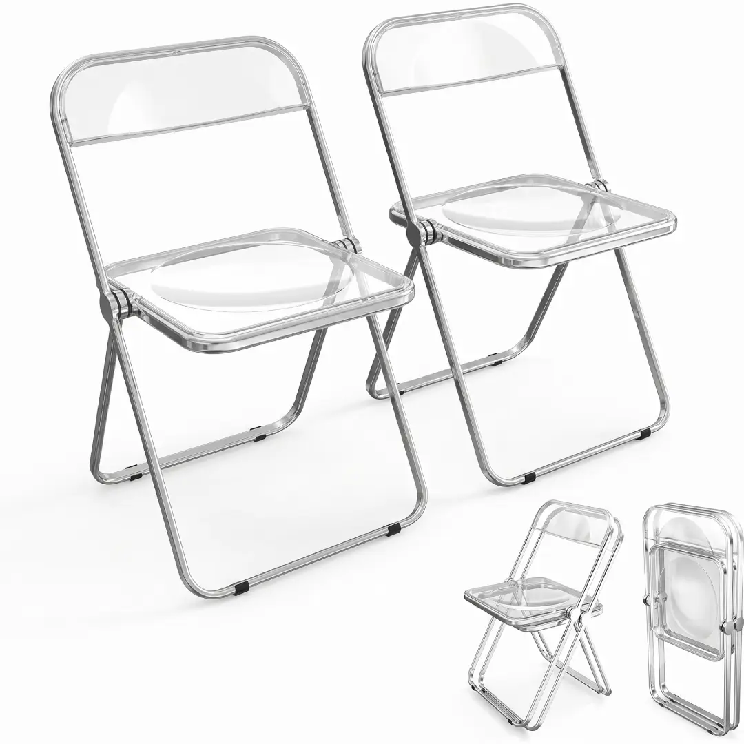 Bonnlo Folding Chairs Set of 2 Steel Frame Outdoor Chairs