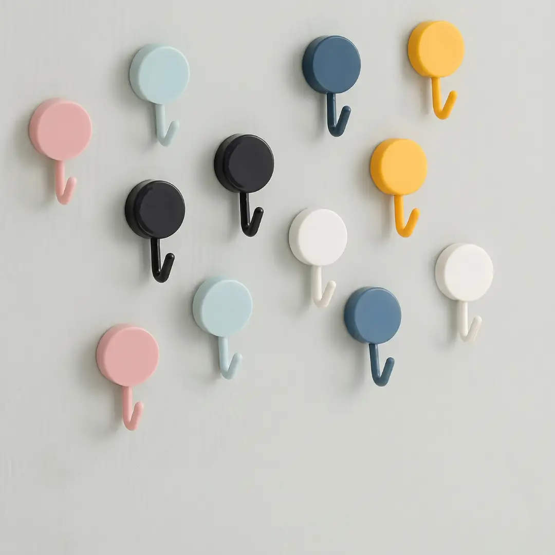 Self-Adhesive Wall Hooks, No-Drill Hanging Hooks for Keys, Clothes, Bags & Towels, Kitchen & Bathroom Organizer image 1