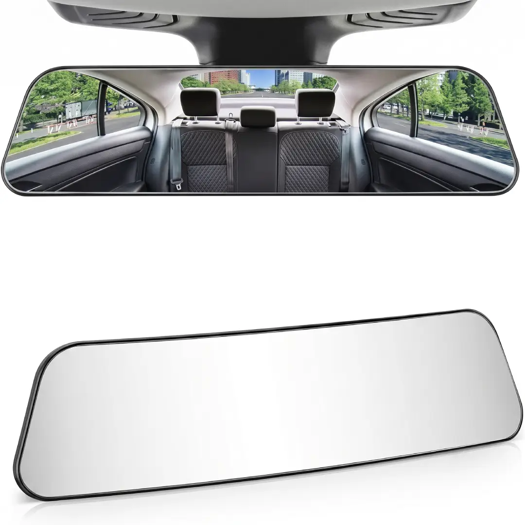 12 Inch Panoramic Rear View Mirror Clip-On for Cars image 2