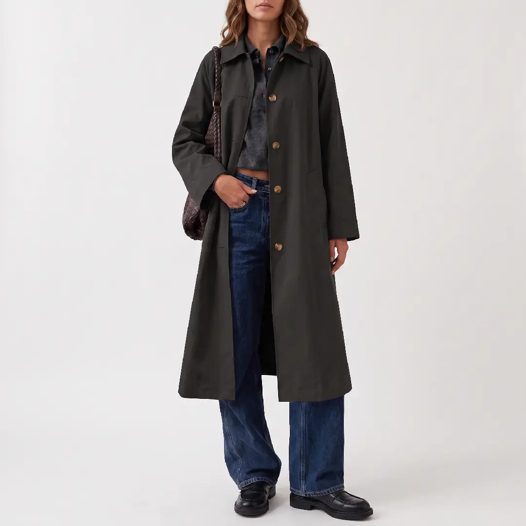 Cicy Bell Women's Plaid Trench Coat – Long Single-Breasted Fall Jacket image 13