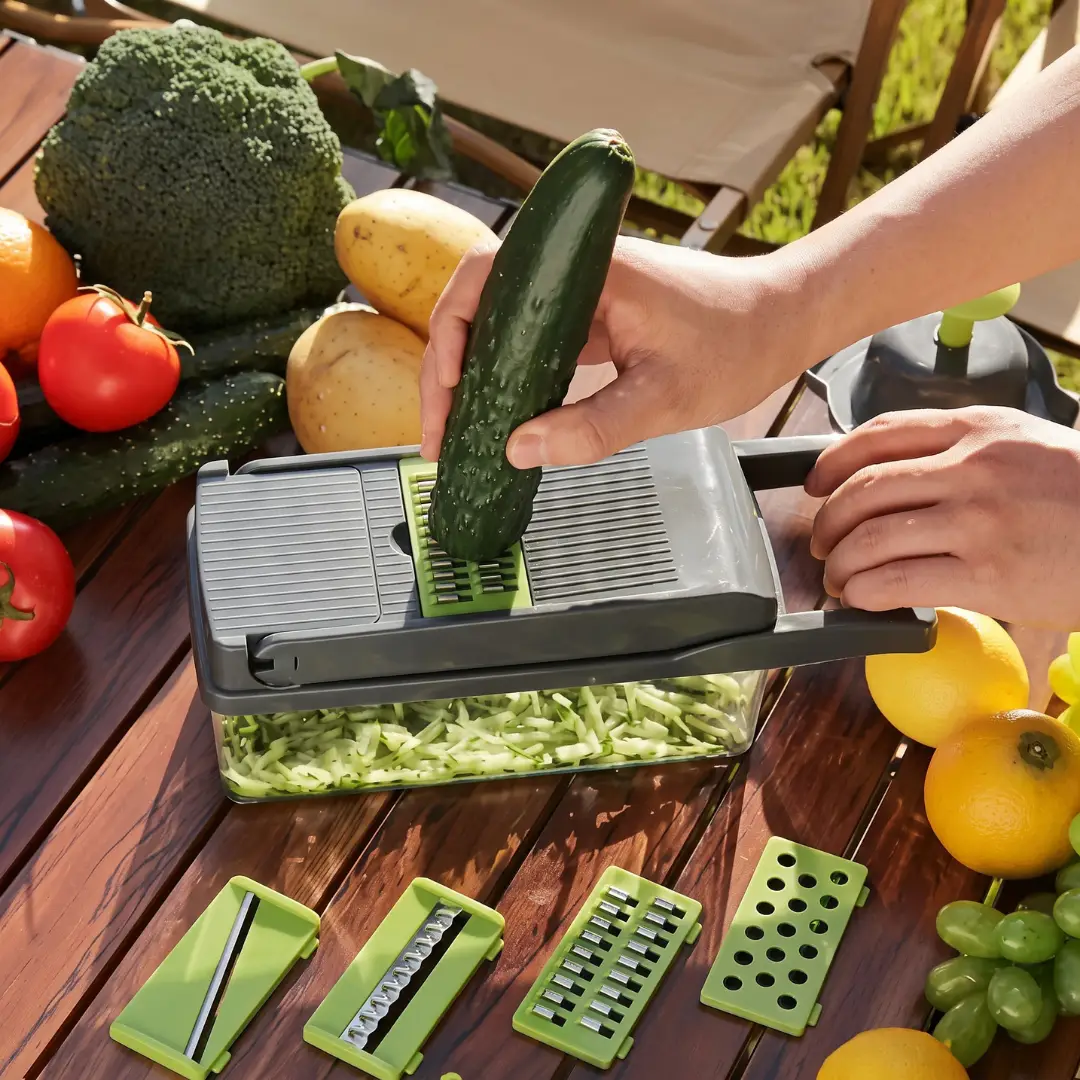 14-Piece Multifunctional Vegetable Grater & Slicer Set, Potato Shredder, Dicer & Handy Kitchen Cutting Tool image 3