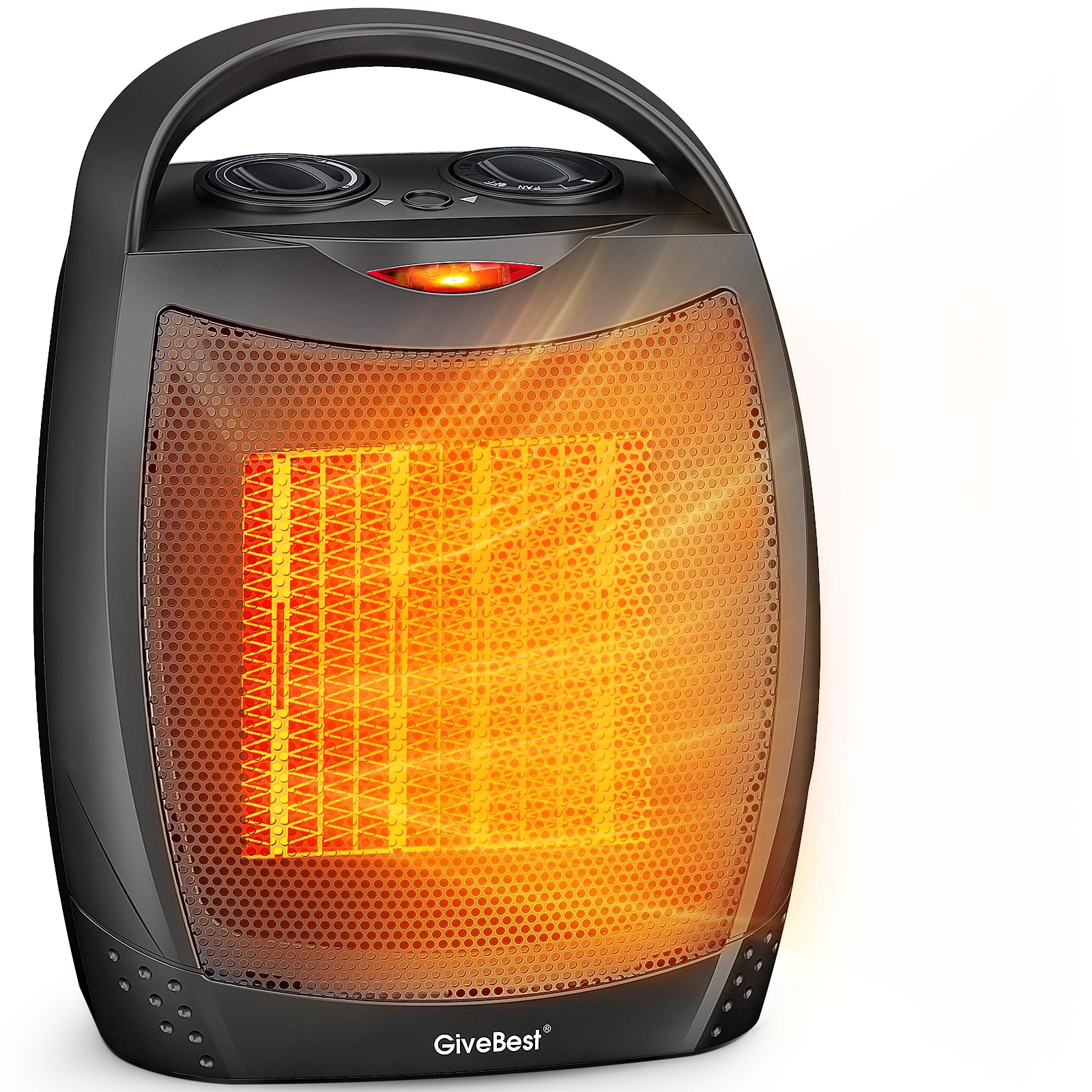 Small Space Heater with Thermostat, 1500w/750w Fast Heating Ceramic Desk Heater & Fan, Safe and Quiet <45 DB for Room Office Desk Indoor Use