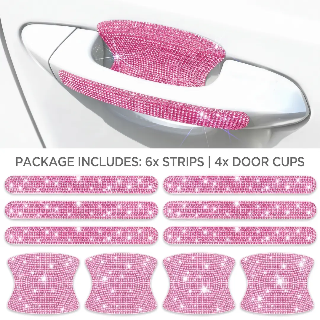 Bling Car Door Handle Protector Anti-Scratch Rhinestone Stickers image 2