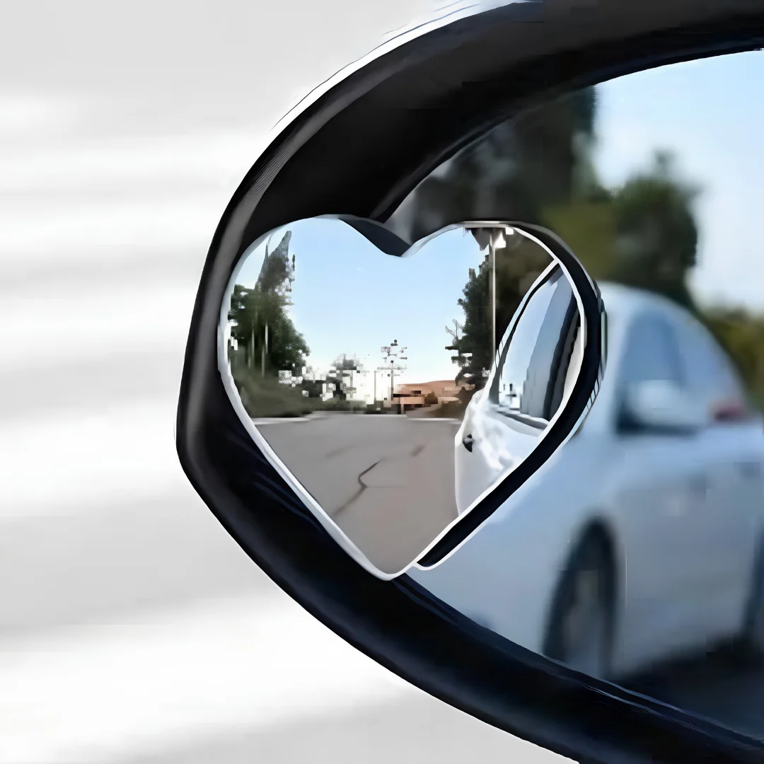 Heart Shaped Blind Spot Mirrors Wide Angle Convex Car Mirrors 2 Pcs image 5