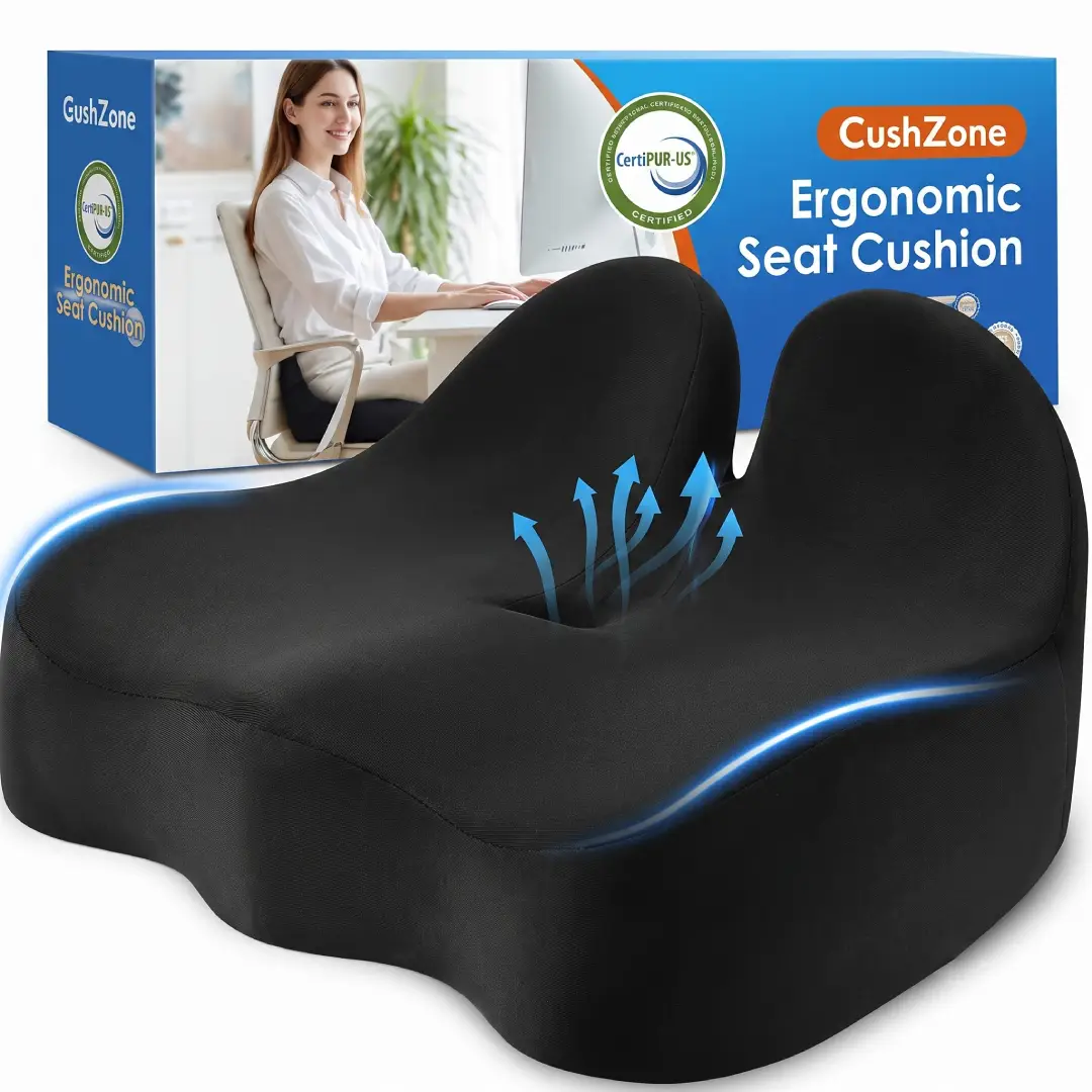 CushZone Ergonomic Memory Foam Seat Cushion image 1