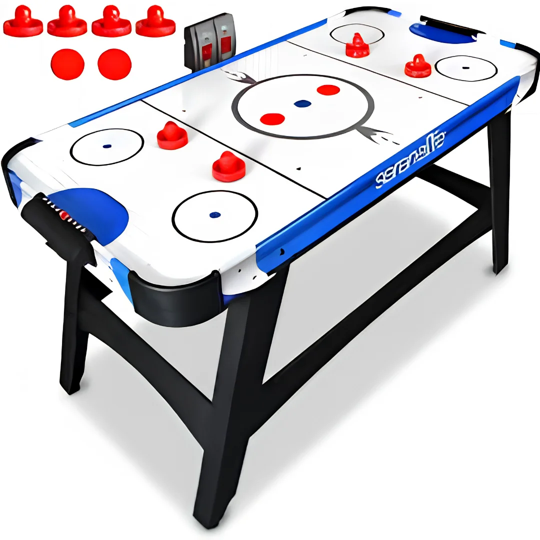 58 Inch Arcade Air Hockey Table with LED Scoreboard and Accessories image 2