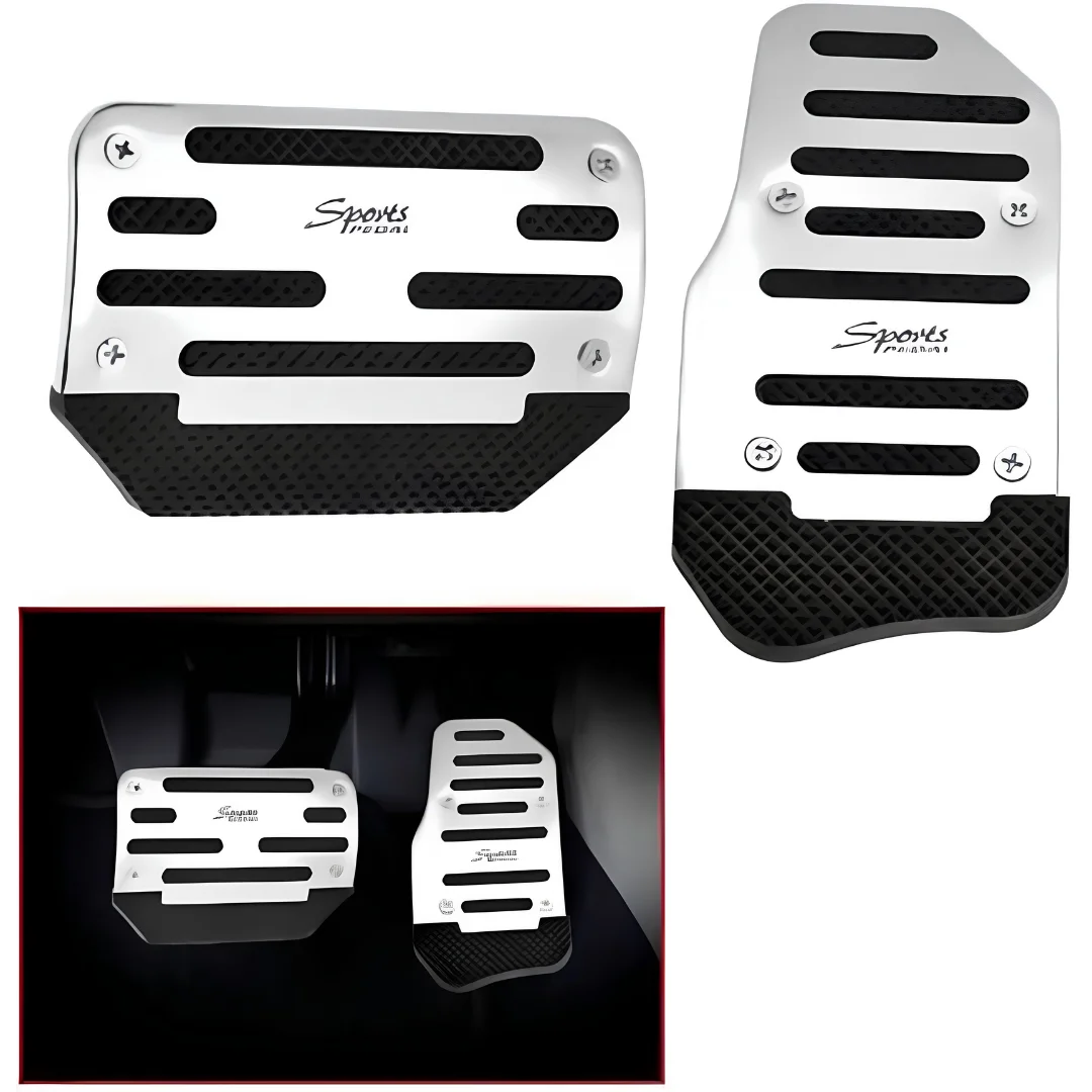 Non-Slip Aluminum Alloy Car Pedal Covers for Automatic Cars 2 Pcs image 2