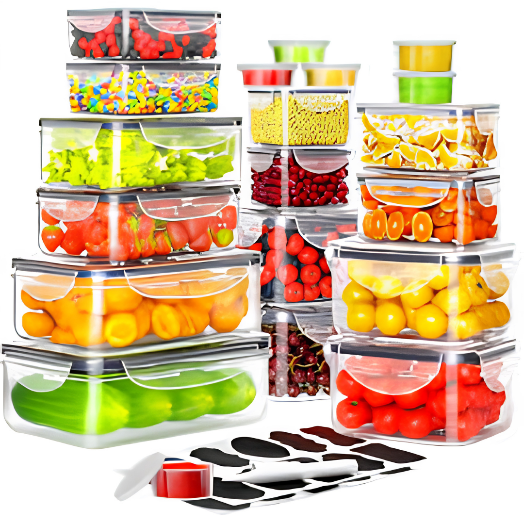 40 PCS Airtight Food Storage Containers with Lids and Labels