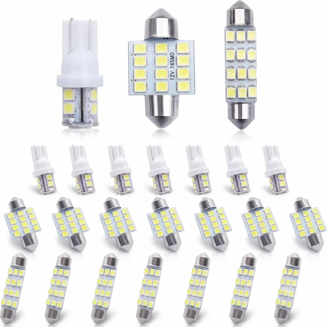 24 Set White Car LED Bulb Kit for Interior and License Lights image 2