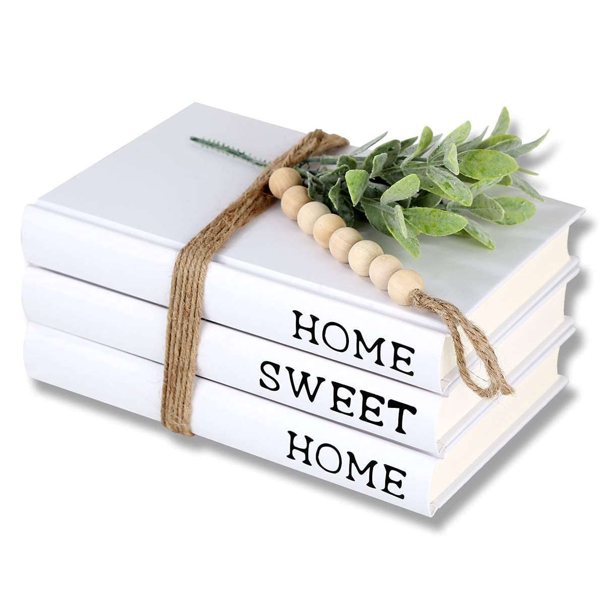 Decorative Book for Home Decor – Sugar, Honey & Cinnamon Decorative Book Set – Neutral Faux Hardcover Books for Kitchen, Coffee Table, Living Room, Shelf Styling – Blank Interior – Set of 3