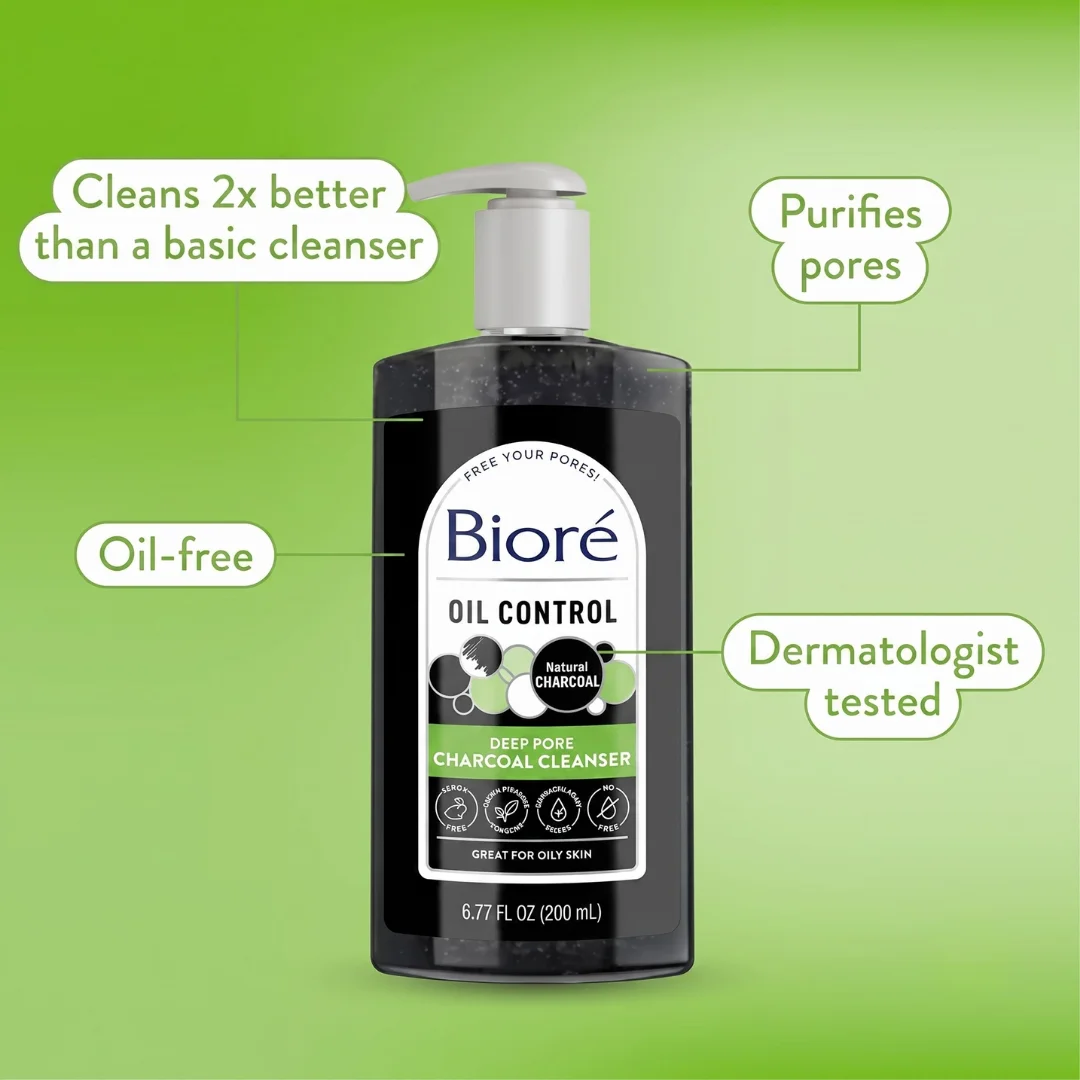 Bioré Deep Pore Charcoal Face Wash for Oily Skin 6.77 oz image 3