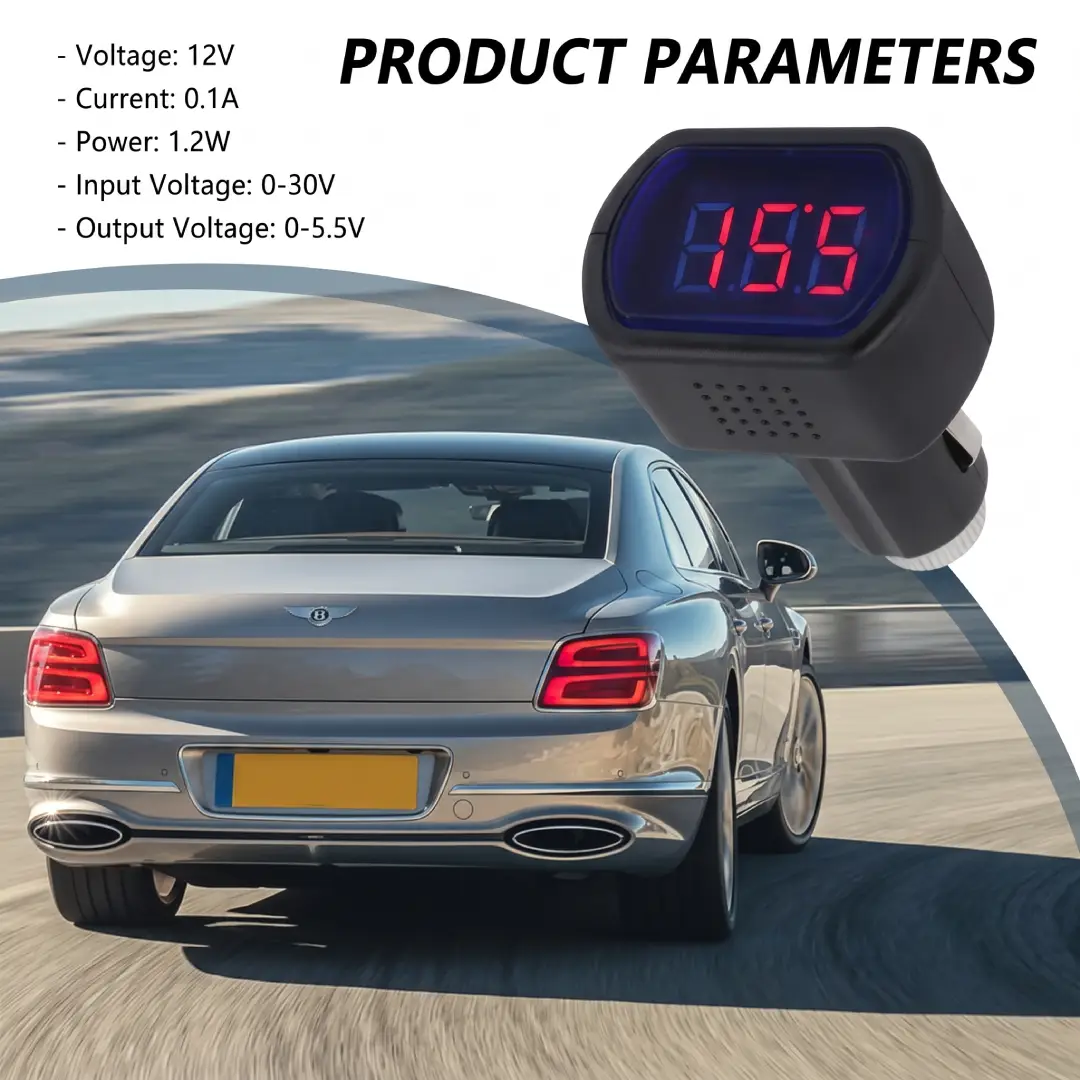 Car LED Cigarette Lighter Voltage Meter with Digital Display image 2