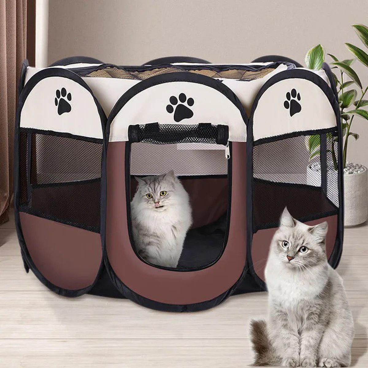 Foldable cats, dog kennels, cats, dogs, delivery rooms, pets, octagonal cages, breathable fences, tents, claw-resistant