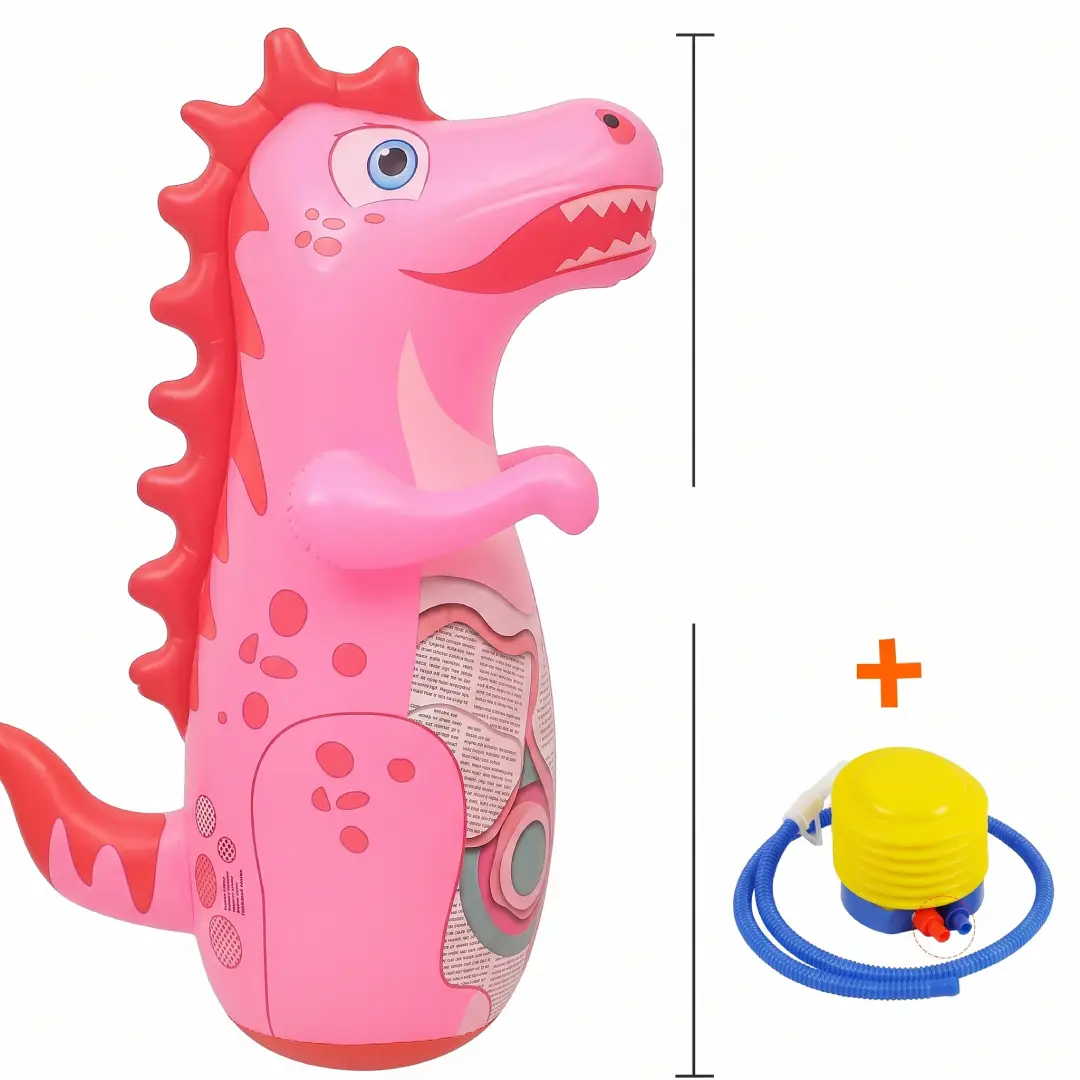 Inflatable Dinosaur, Tiger & Dolphin Punching Bag – Standing Tumbler Boxing Toy for Kids & Adults image 5