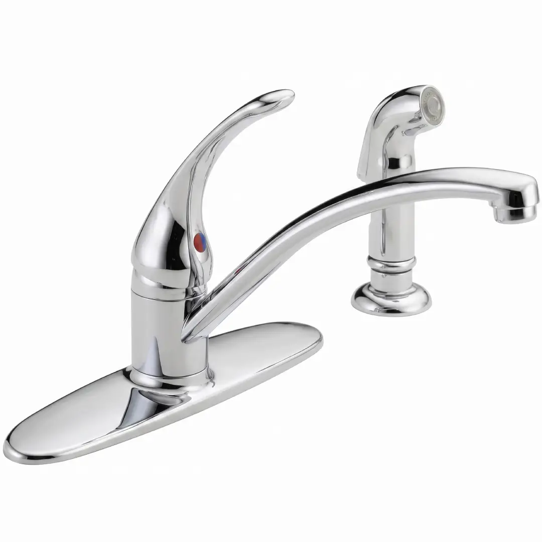 Delta Foundations Chrome Kitchen Faucet with Side Sprayer image 1