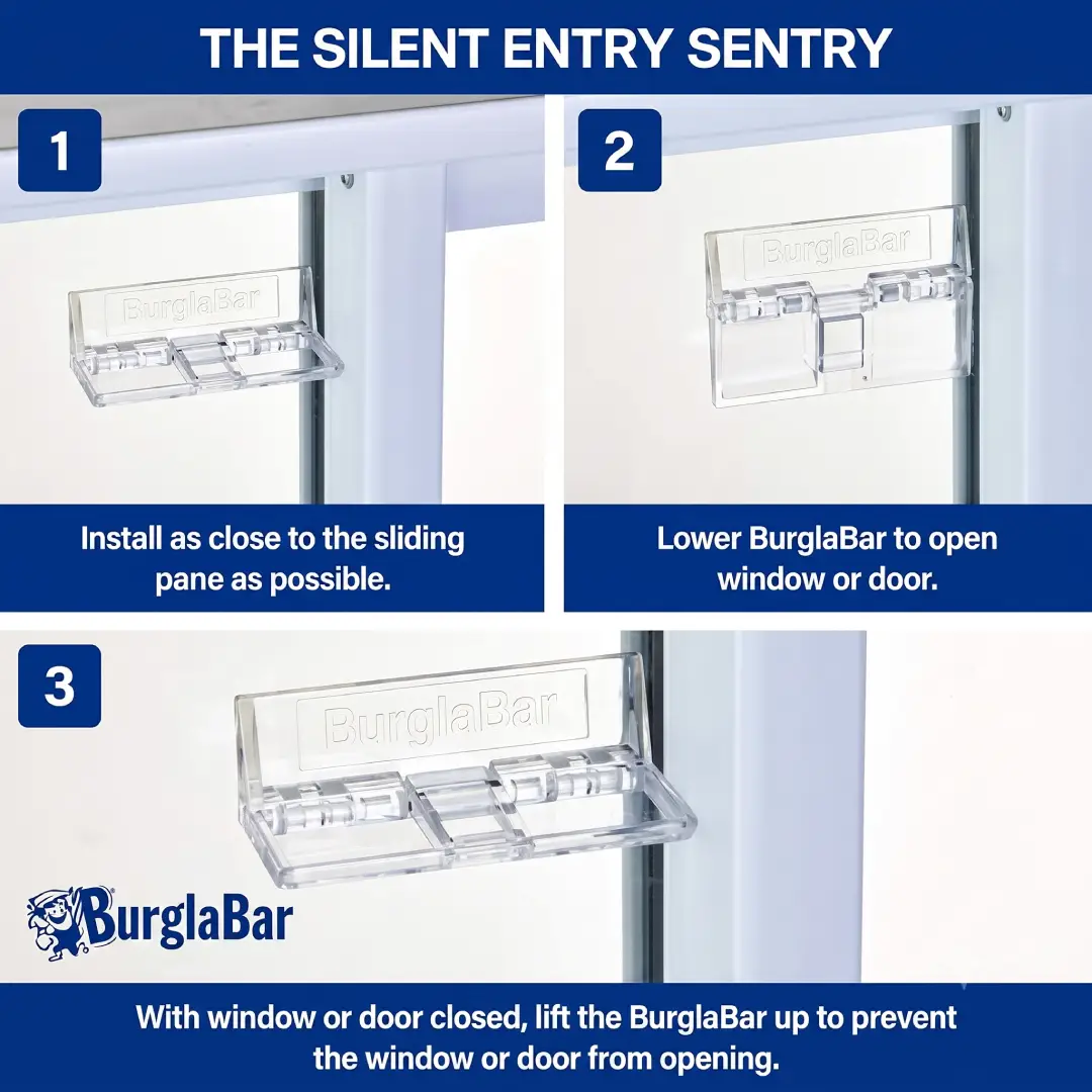 Burglabar 2 Pack Sliding Patio Door and Window Security Locks image 1